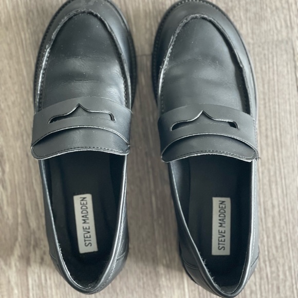 Steve madden black loafers size 8.5 - Picture 1 of 4